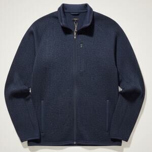 New Quince Men's Sweater-Knit Fleece Full-Zip Jacket Navy Large